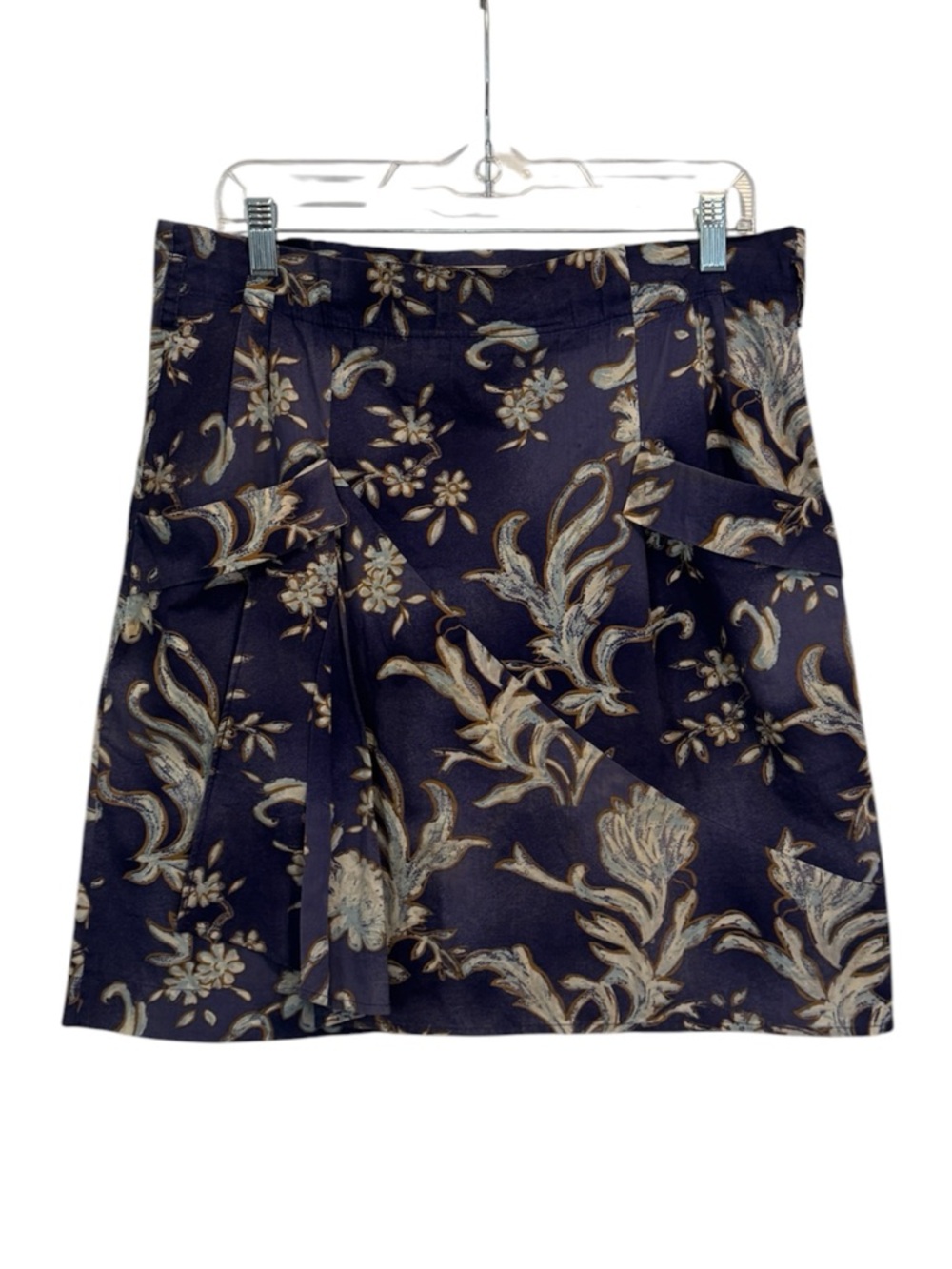 Philosophy di Alberta Ferretti Skirt Size 10 Blue Floral Print Cotton Pull On